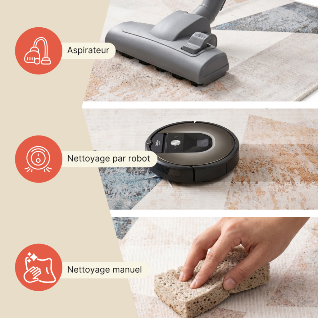 Tapis Nora Beige Gris Antidérapant