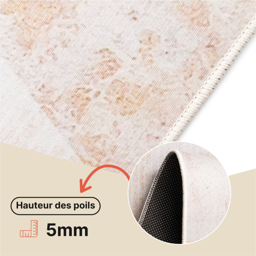 Tapis Nora Beige Gris Antidérapant