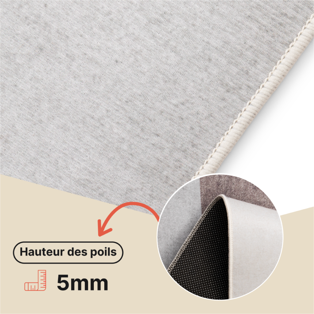 Tapis Nora Gris Abstrait Antidérapant