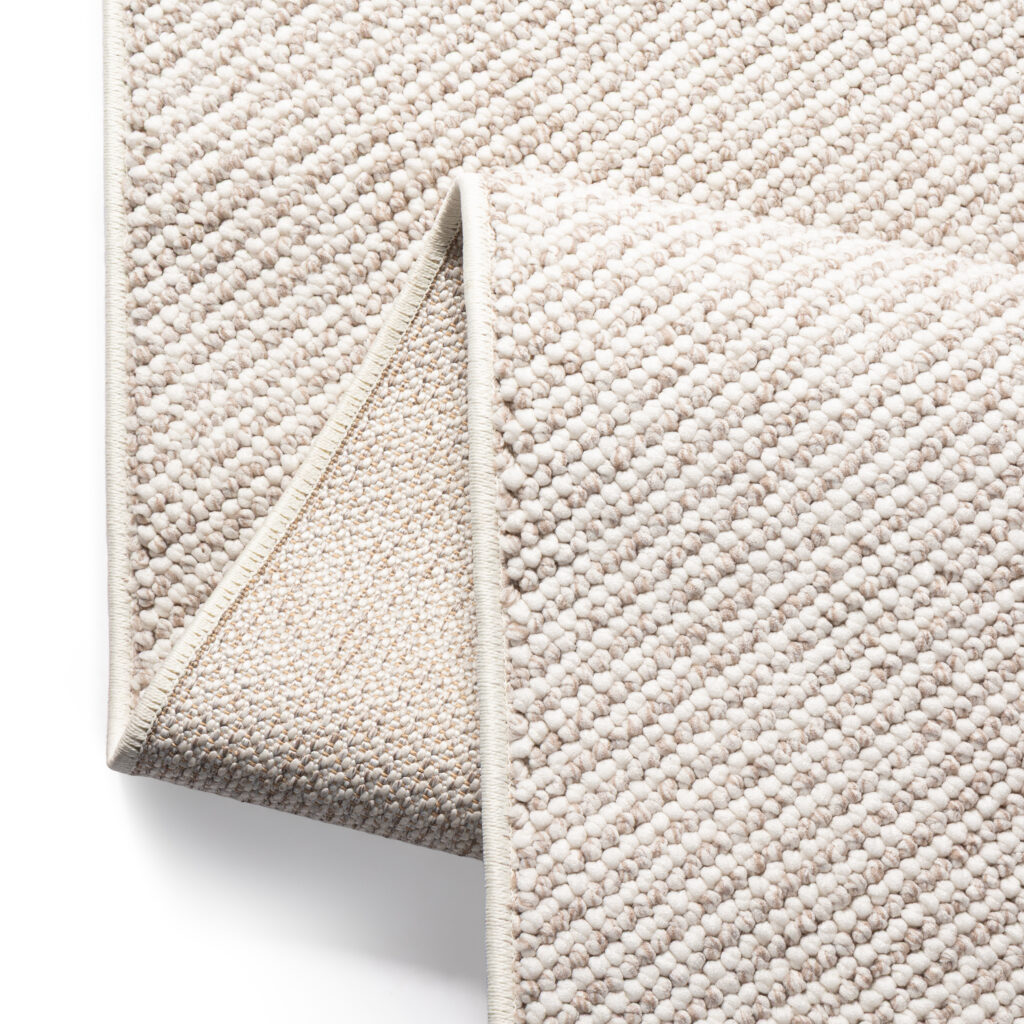 Tapis Agra Beige avec Franges Blanches