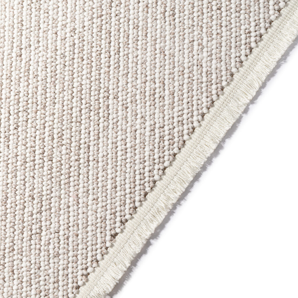 Tapis Agra Beige avec Franges Blanches