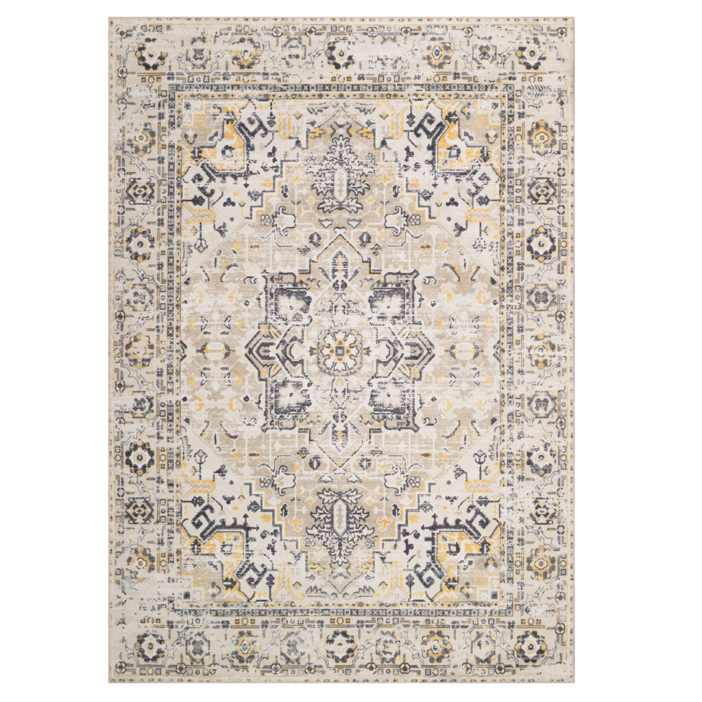 Tapis Ash Beige Gris Antidérapant