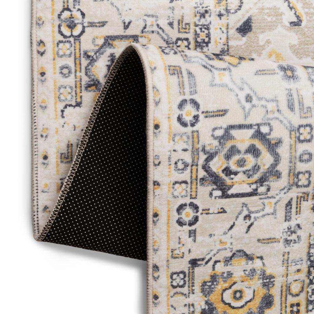 Tapis Ash Beige Gris Antidérapant