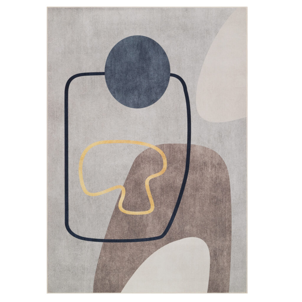 Tapis Nora Gris Abstrait Antidérapant