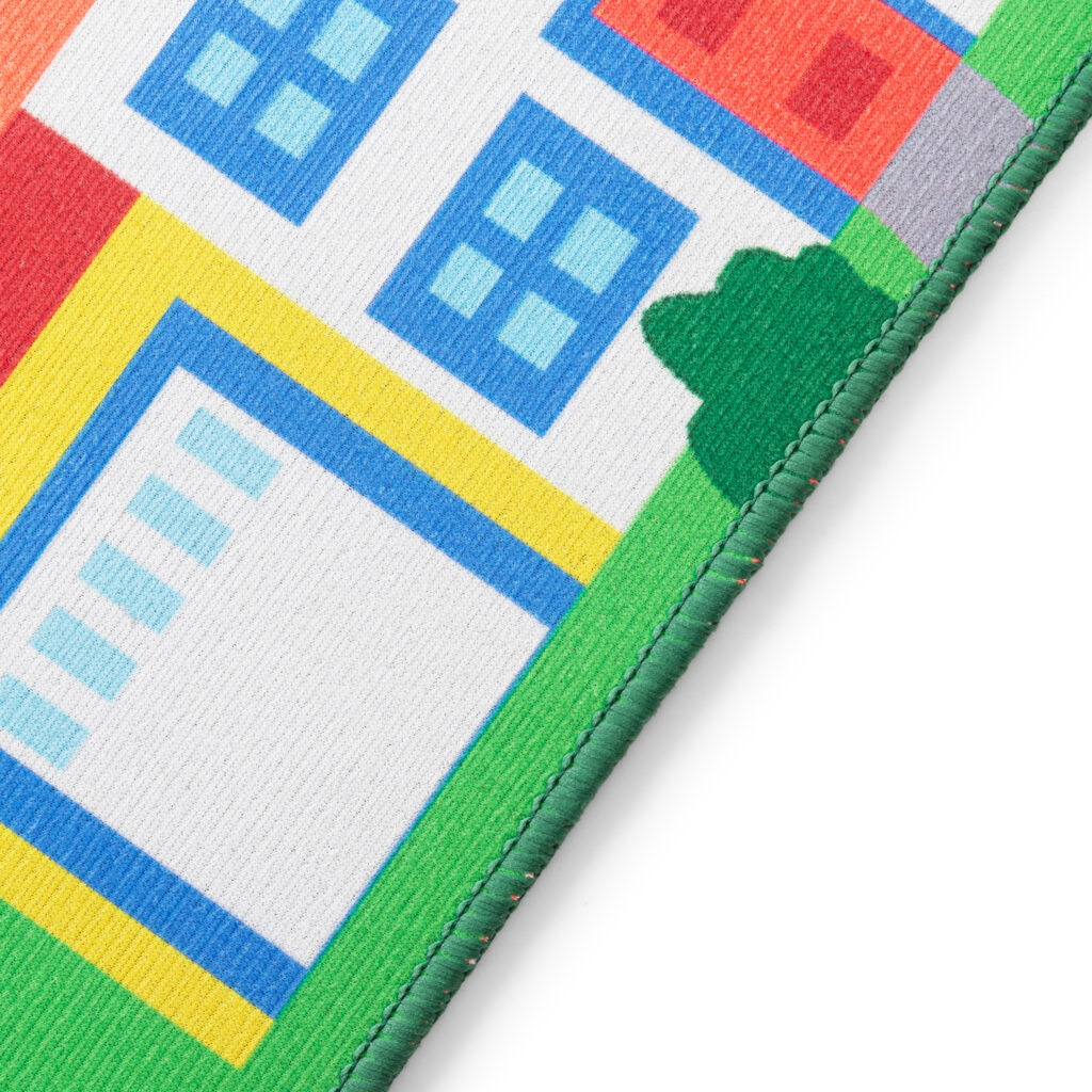 Tapis Enfant Joy Vert Ville Antidérapant