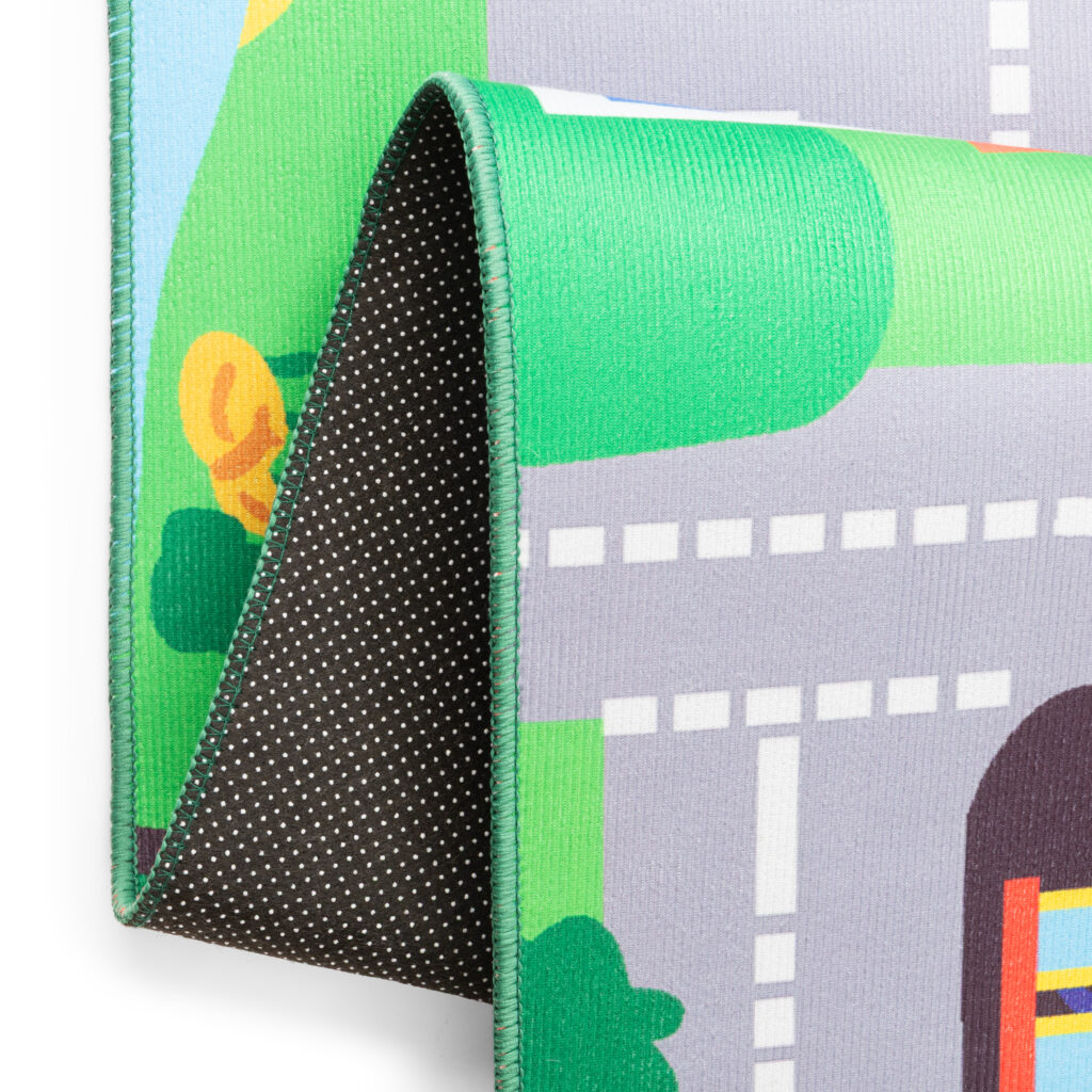 Tapis Enfant Joy Vert Ville Antidérapant