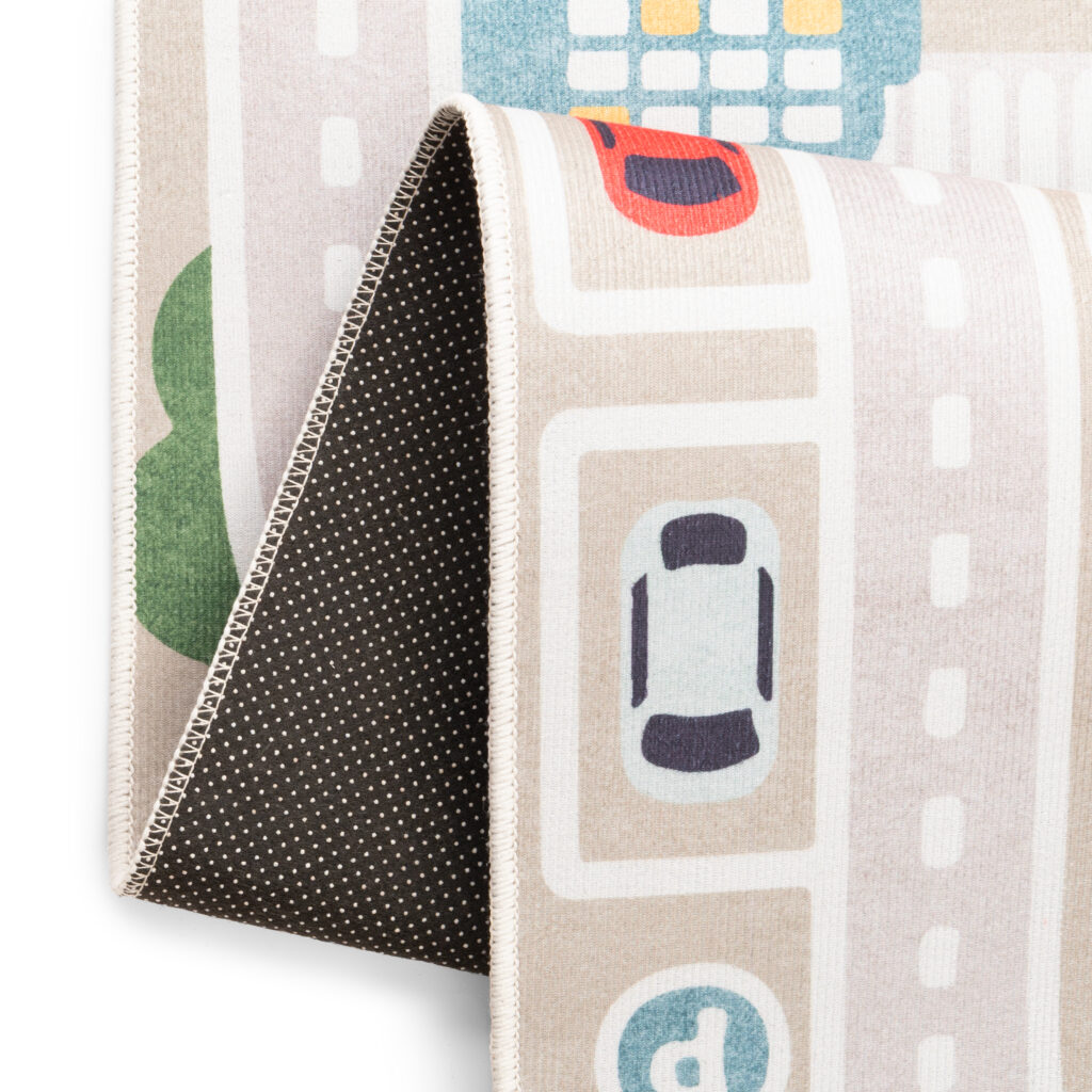 Tapis Enfant Joy Beige Ville Antidérapant