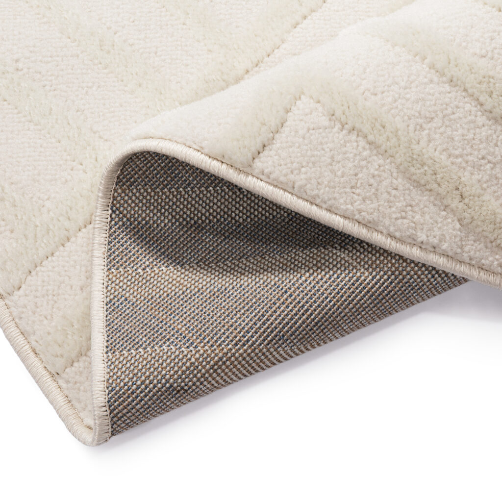 Tapis Hygge Rond Blanc Cassé Losanges