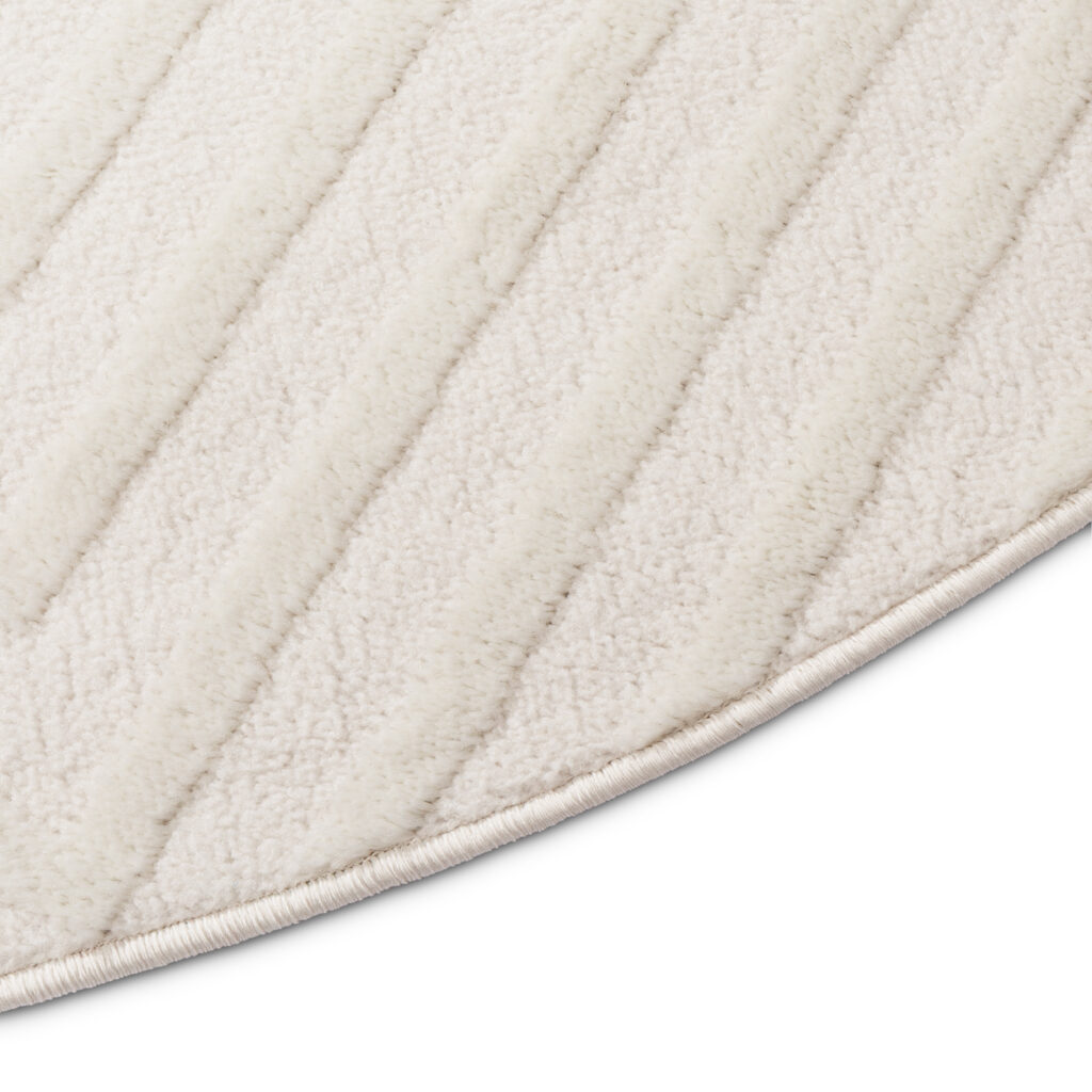 Tapis Hygge Rond Blanc Cassé Losanges