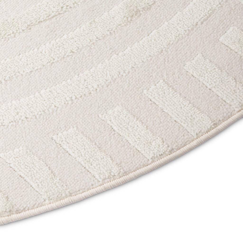 Tapis Hygge Rond Blanc Cassé Lignes