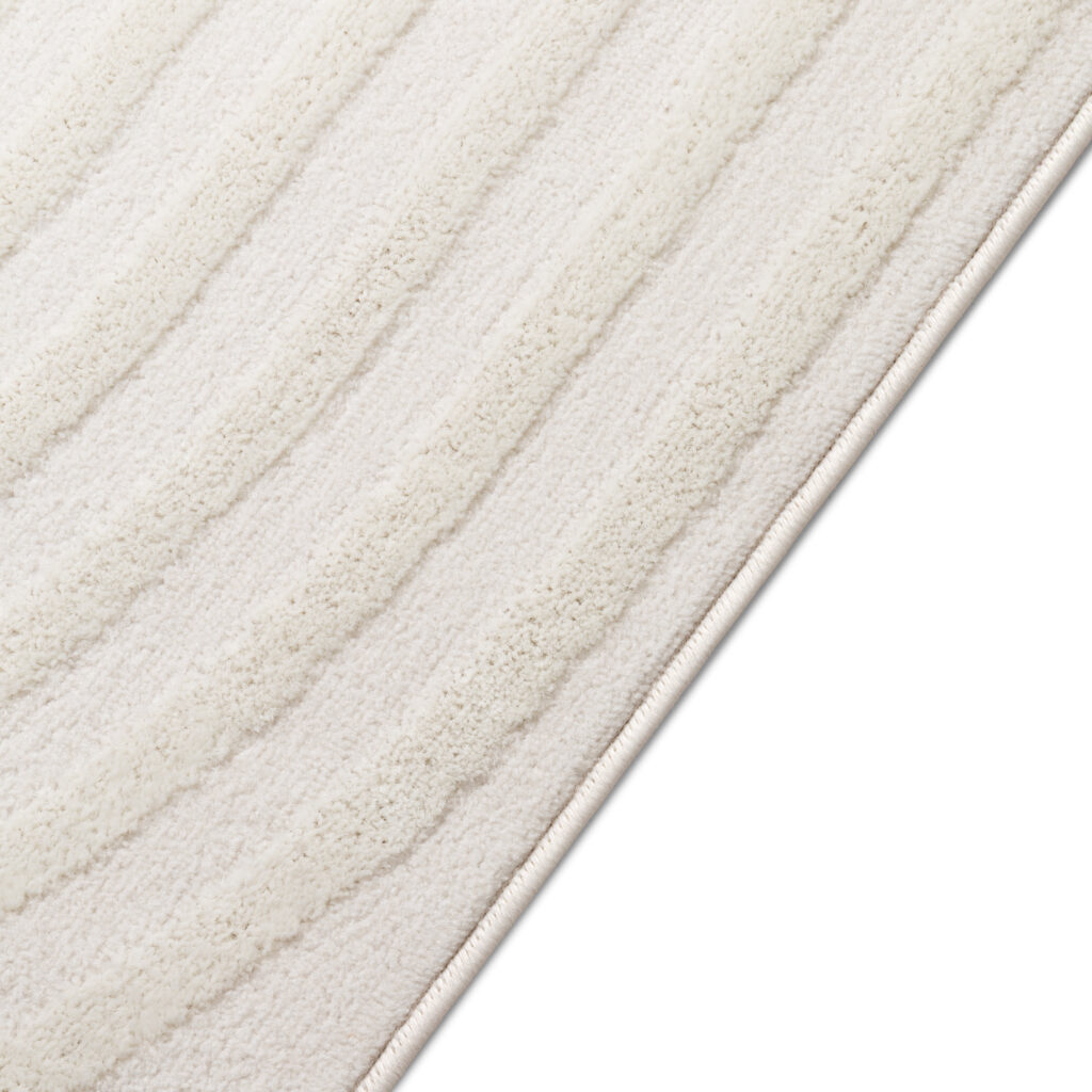 Tapis Hygge Carré Blanc Cassé Lignes