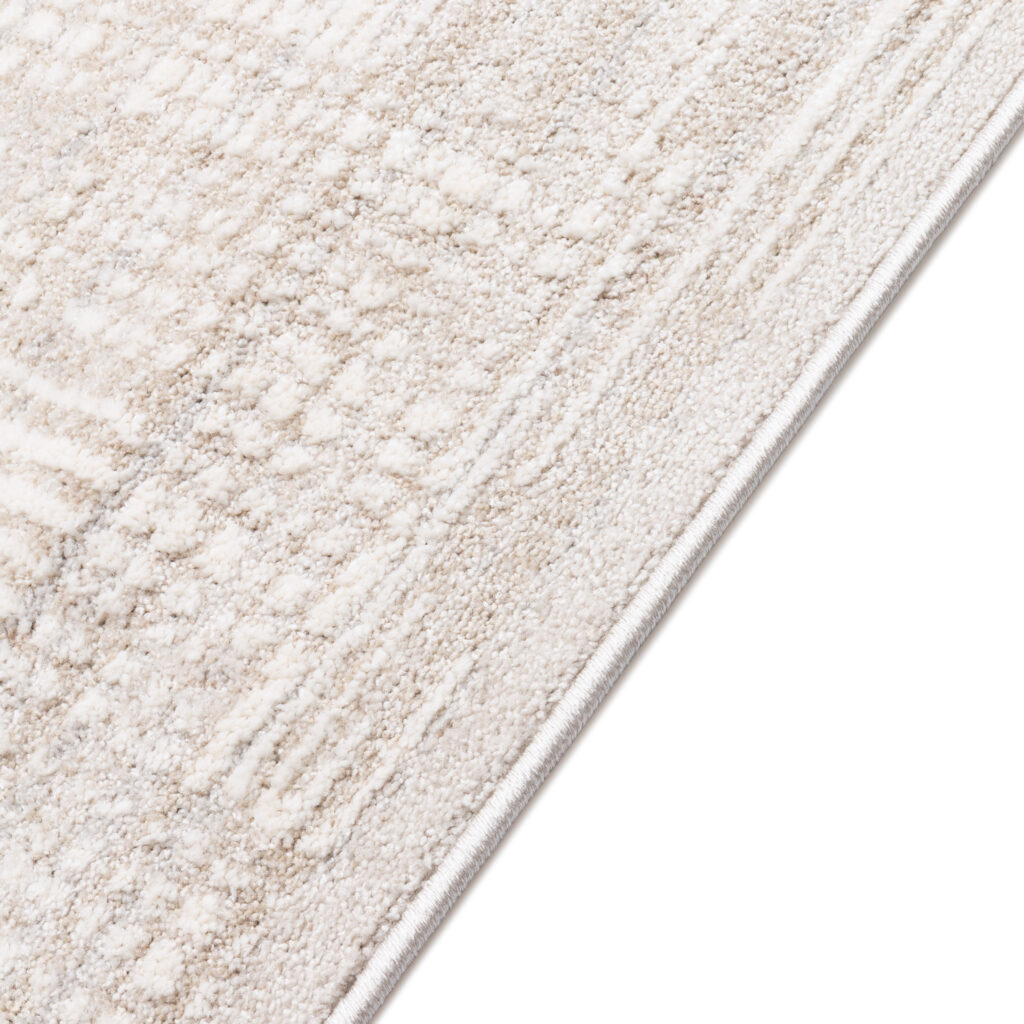 Tapis Trend Carré Beige Moderne à Lignes