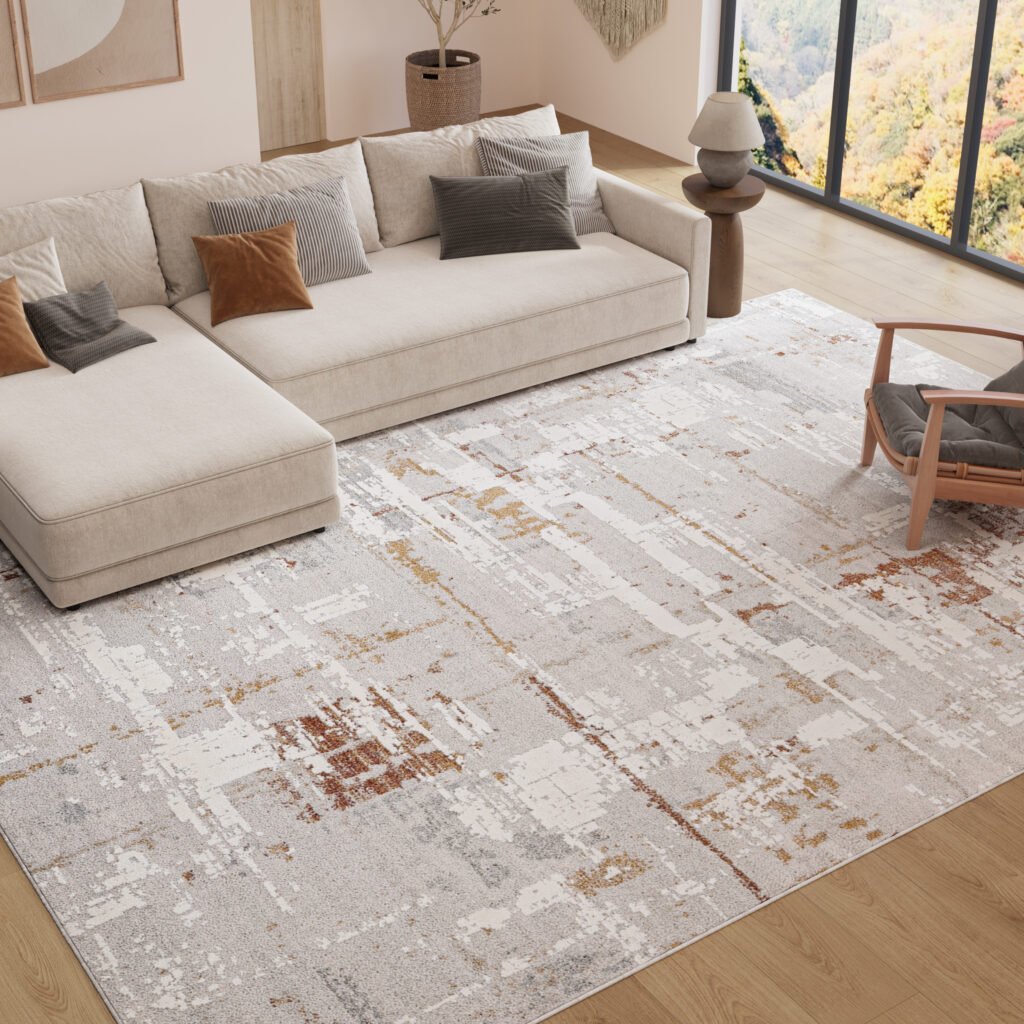 Tapis Trend Gris Rouille Abstrait