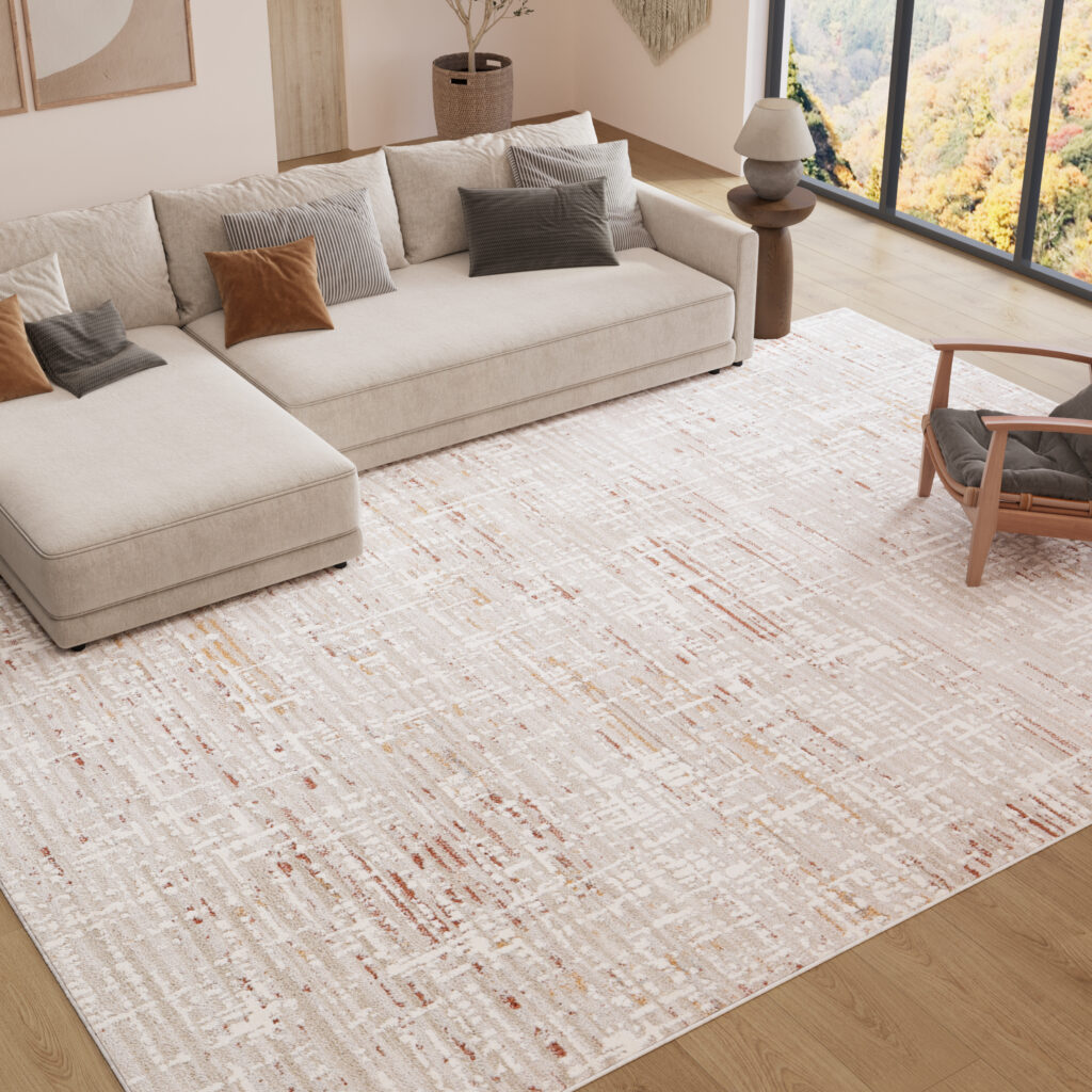 Tapis Trend Beige Rouille Moderne