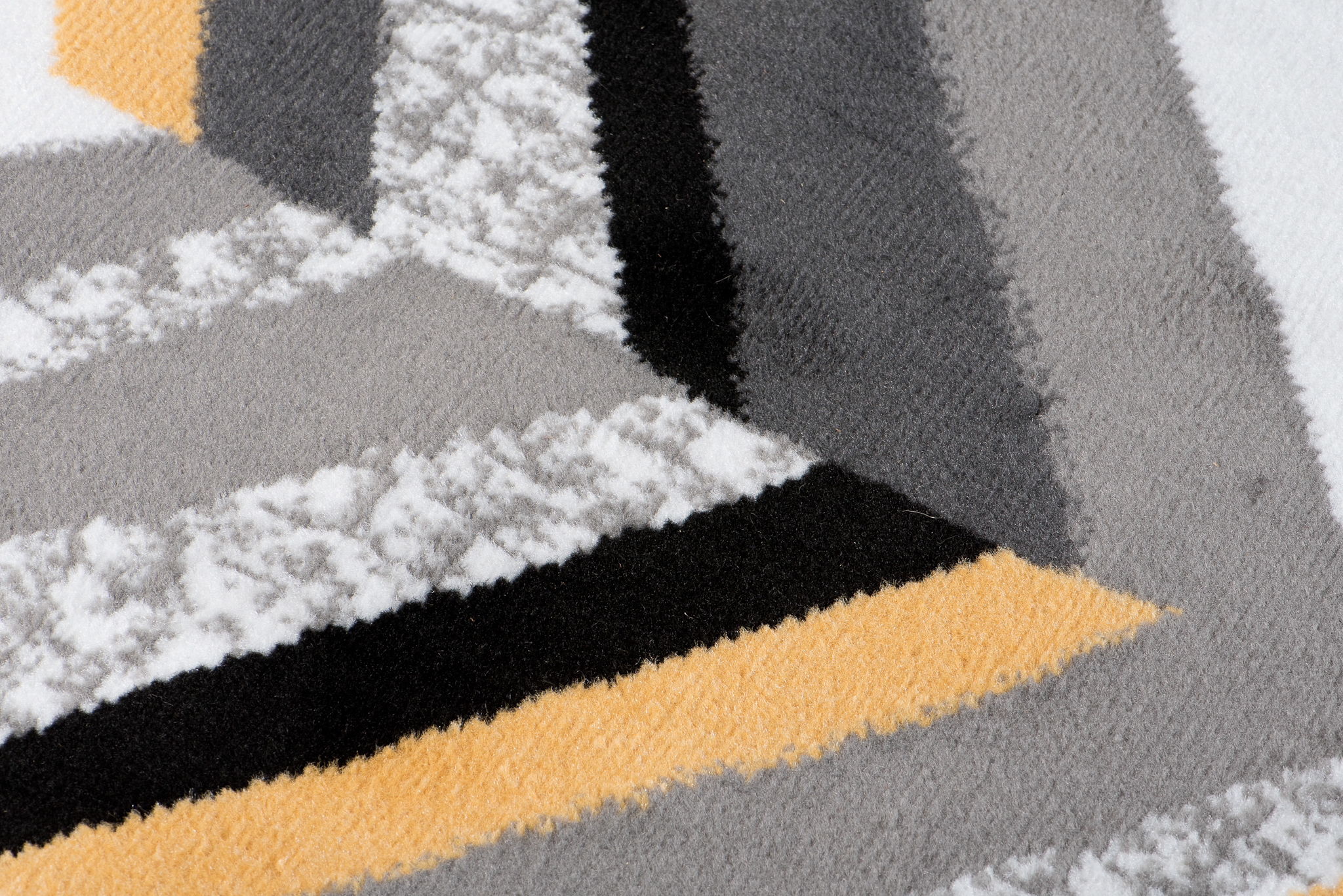 Tapis de Couloir Maya Gris Jaune Géométrique à Rayures