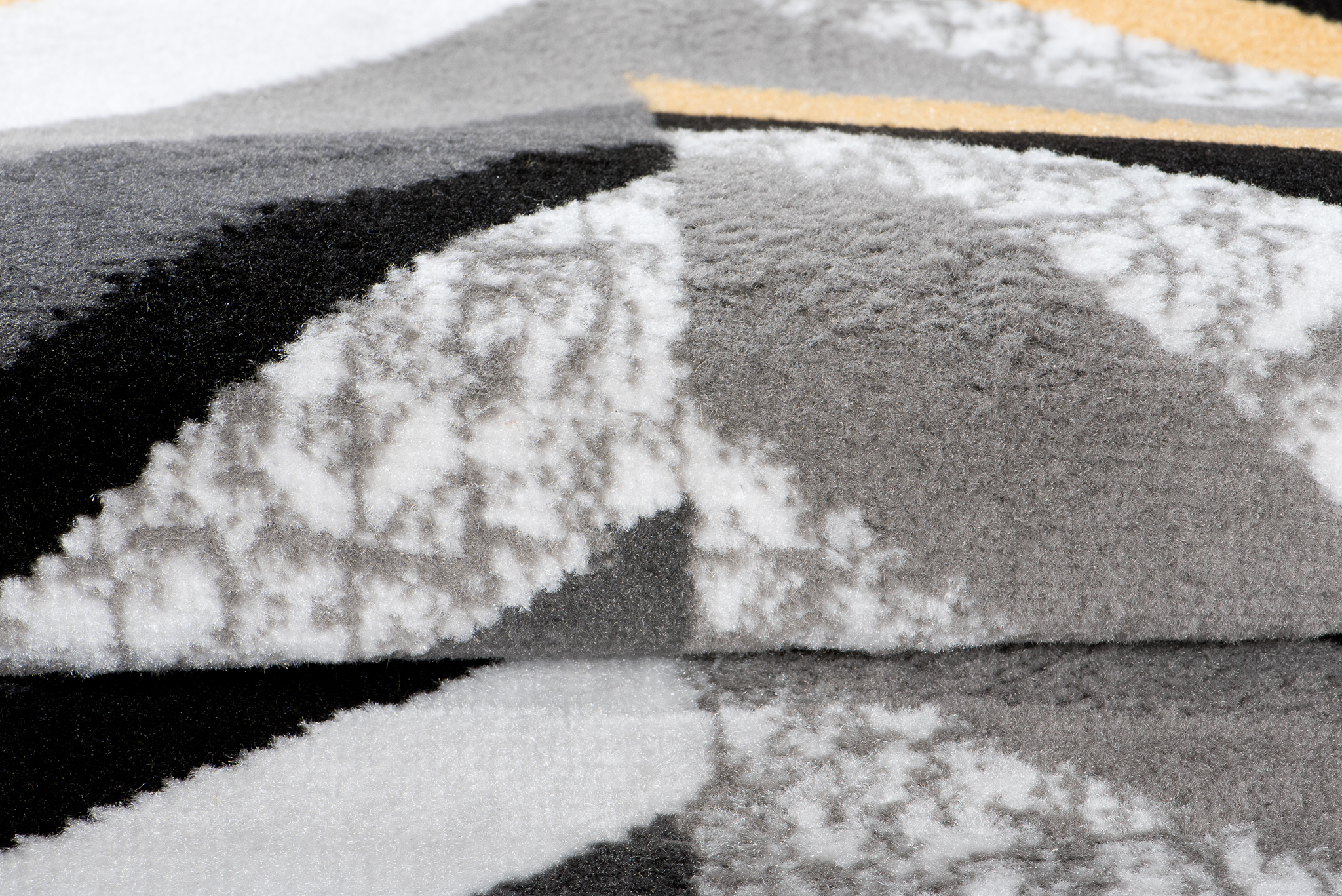 Tapis de Couloir Maya Gris Jaune Géométrique à Rayures