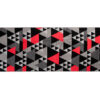 Tapis de Couloir Maya Gris Rouge Géométrique à Triangles