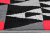 Tapis de Couloir Maya Gris Rouge Géométrique à Triangles
