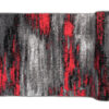 Tapis de Couloir Maya Gris Noir Rouge Abstrait