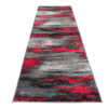 Tapis de Couloir Maya Gris Noir Rouge Abstrait