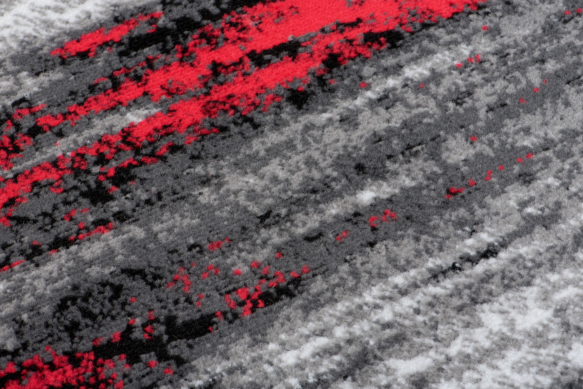 Tapis de Couloir Maya Gris Noir Rouge Abstrait