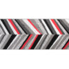 Tapis de Couloir Maya Gris Rouge Géométrique à Rayures