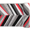 Tapis de Couloir Maya Gris Rouge Géométrique à Rayures
