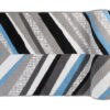 Tapis de Couloir Maya Gris Bleu Géométrique à Rayures