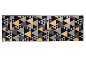 Tapis de Couloir Maya Gris Jaune Géométrique à Triangles