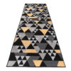 Tapis de Couloir Maya Gris Jaune Géométrique à Triangles