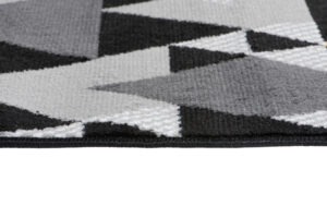 Tapis de Couloir Maya Gris Jaune Géométrique à Triangles