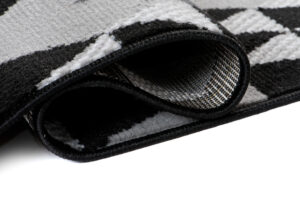 Tapis de Couloir Maya Gris Jaune Géométrique à Triangles