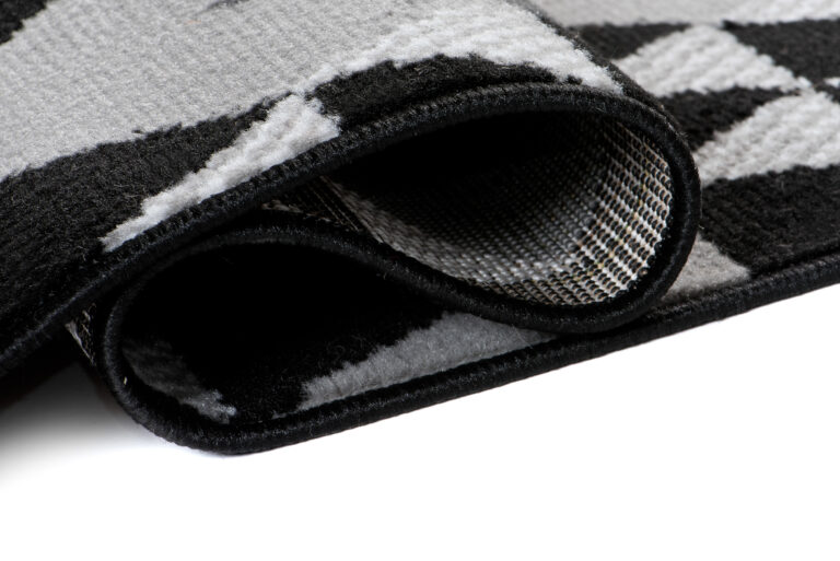 Tapis de Couloir Maya Gris Jaune Géométrique à Triangles