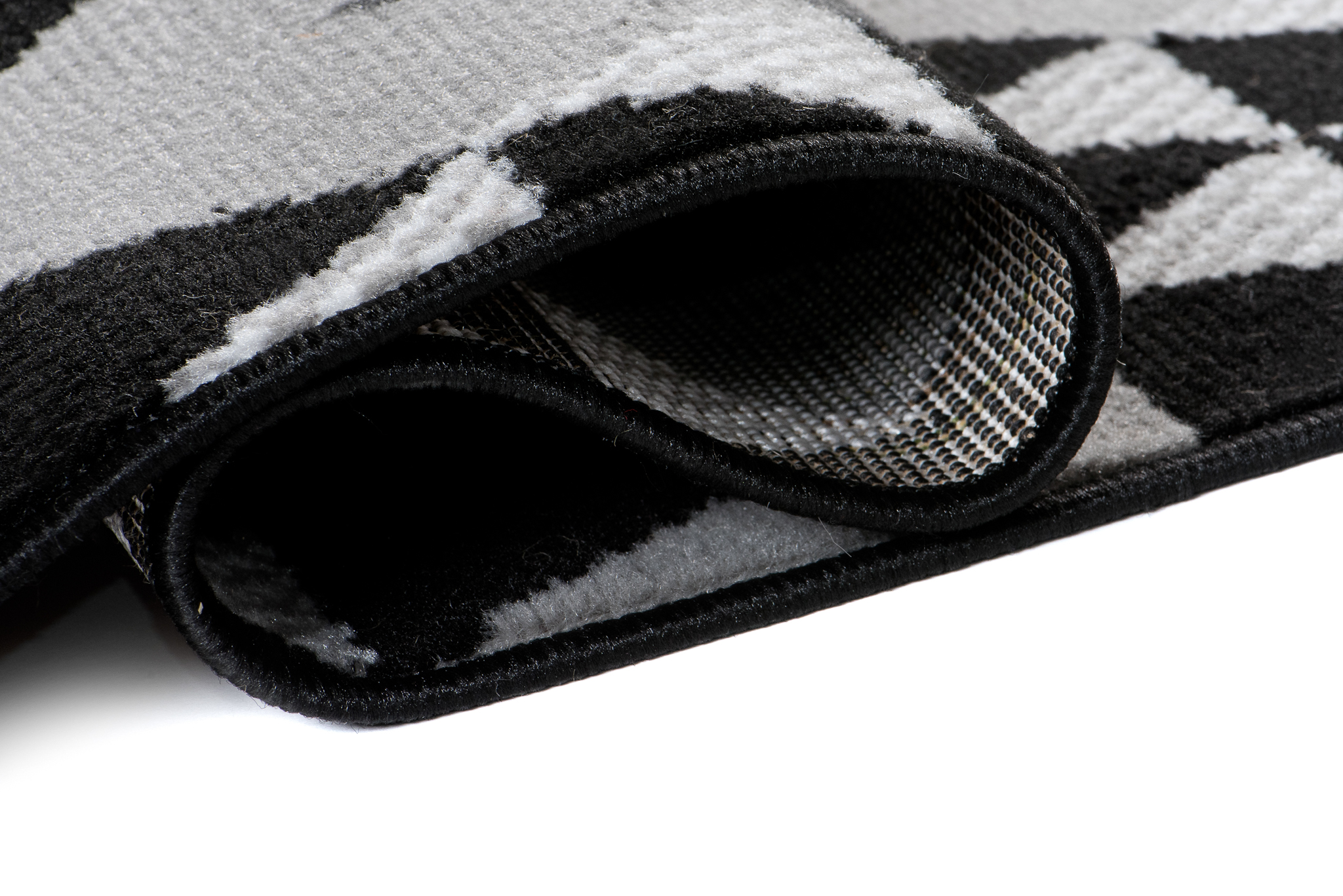 Tapis de Couloir Maya Gris Jaune Géométrique à Triangles