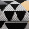 Tapis de Couloir Maya Gris Jaune Géométrique à Triangles