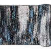 Tapis de Couloir Maya Gris Noir Bleu Abstrait