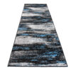 Tapis de Couloir Maya Gris Noir Bleu Abstrait
