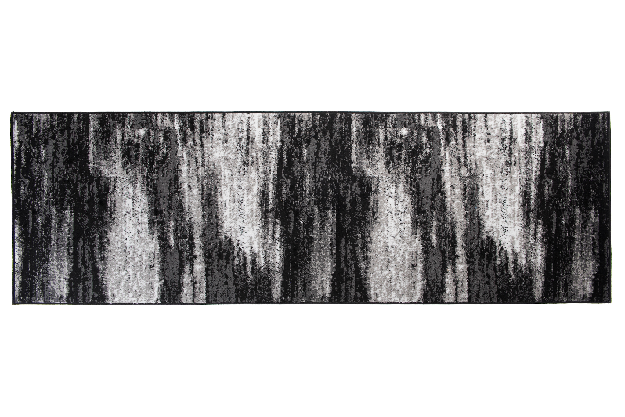 Tapis de Couloir Maya Gris Noir Abstrait