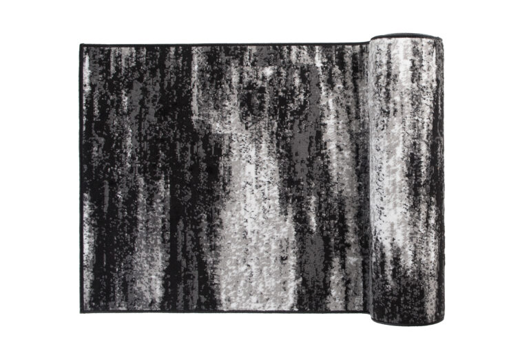 Tapis de Couloir Maya Gris Noir Abstrait