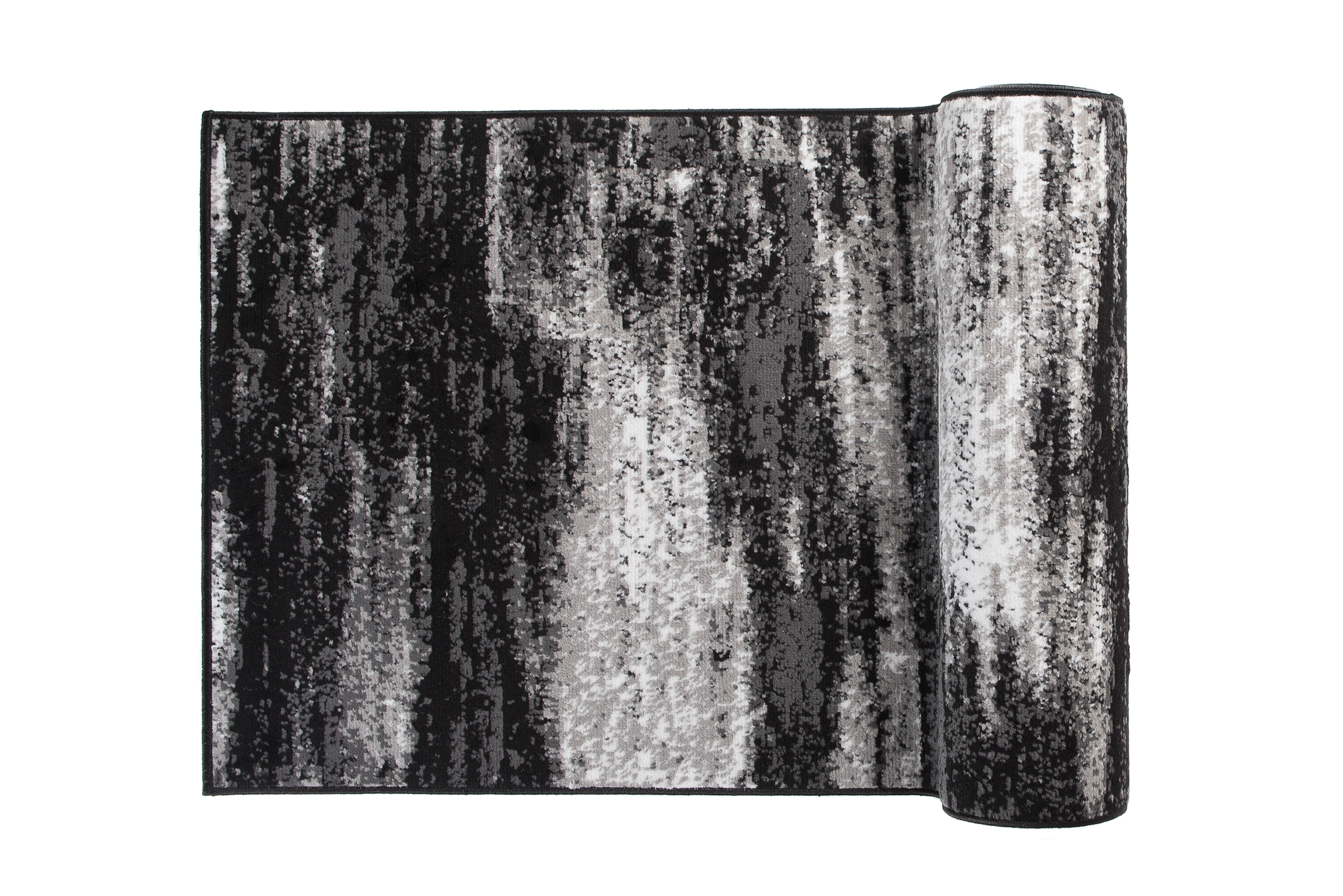 Tapis de Couloir Maya Gris Noir Abstrait