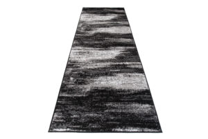 Tapis de Couloir Maya Gris Noir Abstrait