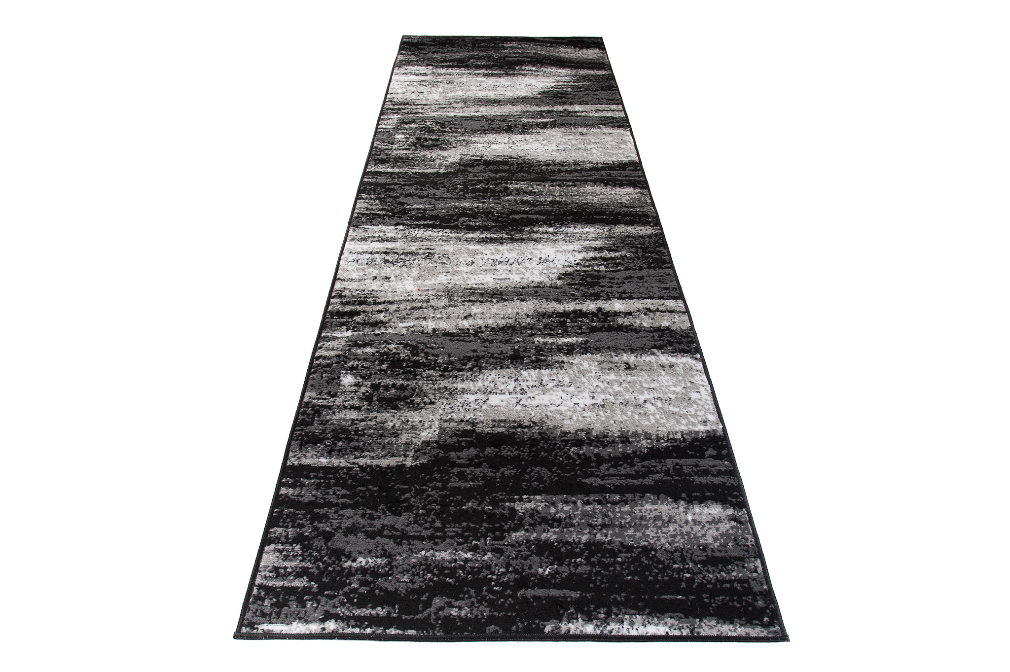 Tapis de Couloir Maya Gris Noir Abstrait