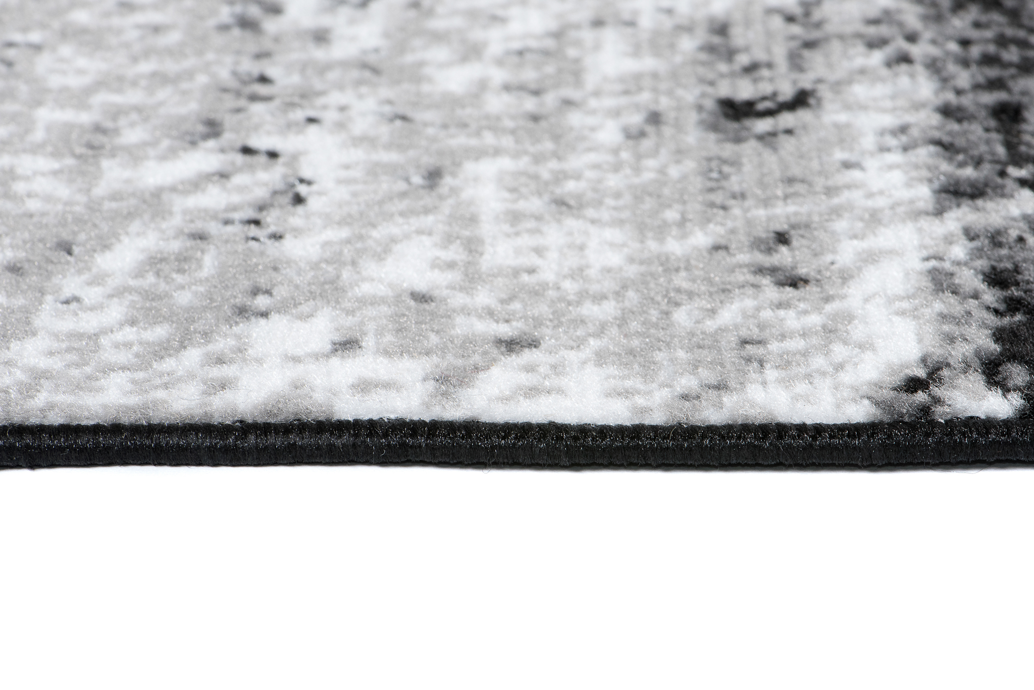 Tapis de Couloir Maya Gris Noir Abstrait