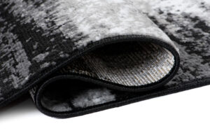 Tapis de Couloir Maya Gris Noir Abstrait