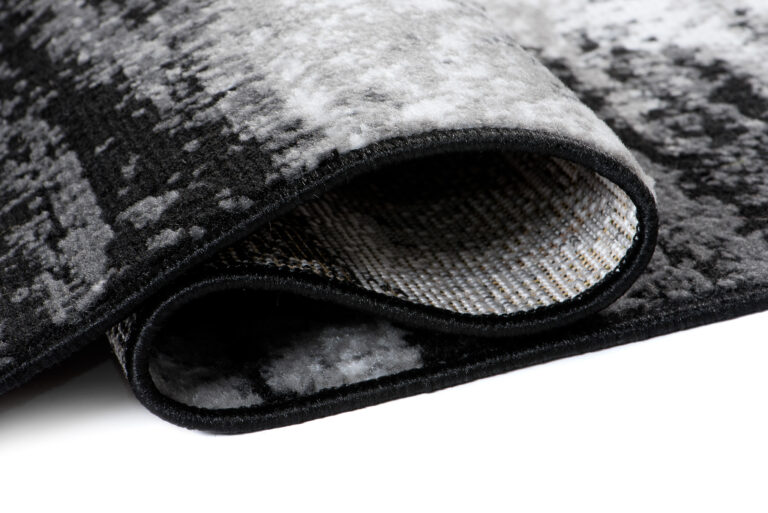 Tapis de Couloir Maya Gris Noir Abstrait