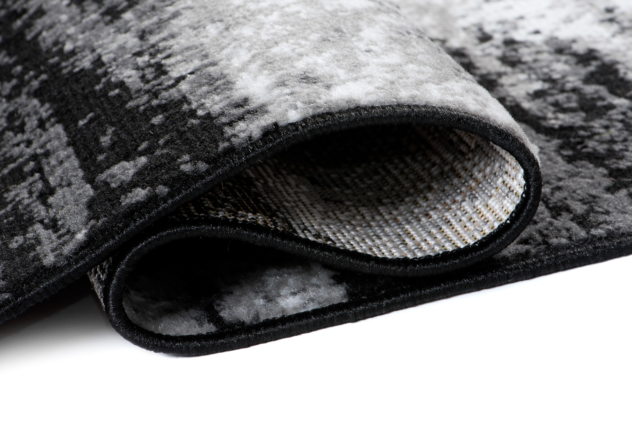 Tapis de Couloir Maya Gris Noir Abstrait