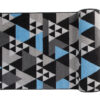 Tapis de Couloir Maya Gris Bleu Géométrique à Triangles