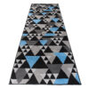 Tapis de Couloir Maya Gris Bleu Géométrique à Triangles