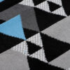 Tapis de Couloir Maya Gris Bleu Géométrique à Triangles