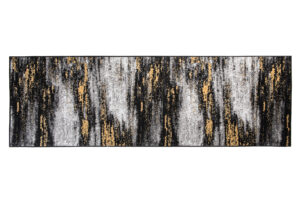 Tapis de Couloir Maya Gris Noir Jaune Abstrait